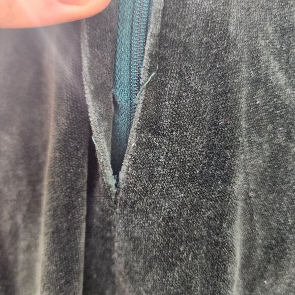 VTG GUNNE SAX PRAIRIE VELVET LONG SLEEVE LACE BOHO HIPPY DRESS GREEN IVORY 5 - Picture 15 of 16